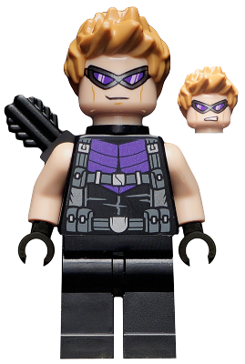 Lego, Minifigure, Avengers, Hawkeye - Black and Dark Purple Suit, SH626