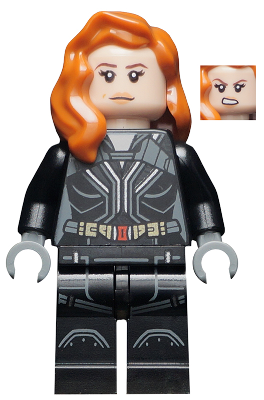 Lego, Minifigure, Super Heroes, Black Widow, Black Widow, Black Jumpsuit, Dark Orange Mid-Length Hair, Printed Legs, Dark Bluish Gray Hands, SH629