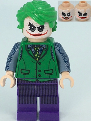Lego, Minifigure, Super Heroes, The Dark Knight Trilogy, The Joker, Green Vest and Printed Arms, SH792