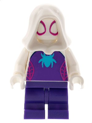 Lego, Minifigure, Super Heroes, Spidey and his Amazing Friends, Ghost-Spider - Medium Legs, White Hood, Medium Azure Spider Logo, sh794