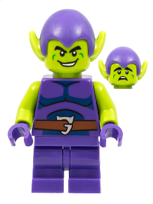 Lego, Minifigure, Super Heroes, Spidey and his Amazing Friends, Green Goblin, Lime Skin, Dark Purple Outfit, Medium Legs, SH803