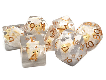 Old School 7 Piece DnD RPG Dice Set: Animal Kingdom - Sheep