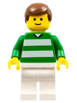 Lego, Minifigure, Sports, Soccer, Soccer Player - Green and White Team with Number 2 on Back, SOC022