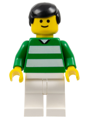 Lego, Minifigure, Sports, Soccer, Soccer Player - Green and White Team with Number 7 on Back, SOC034