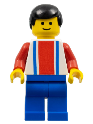 Lego, Minifigure, Sports, Soccer, Soccer Player - Red, White, and Blue Team with Number 18 on Back, SOC043