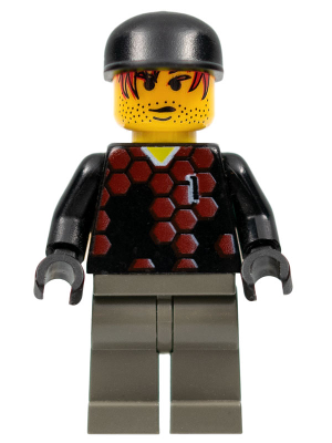 Lego, Minifigure, Sports, Soccer, Soccer Player - Red and Blue Team Goalie with Number 1, SOC055