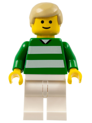 Lego, Minifigure, Sports, Soccer, Soccer Player - Green and White Team with Number 18 on Back, SOC059