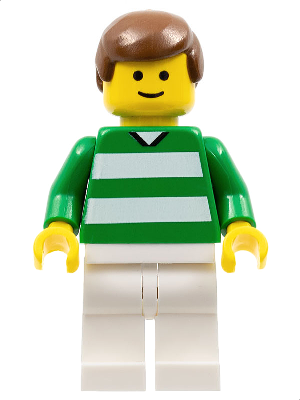 Lego, Minifigure, Sports, Soccer, Soccer Player - Green and White Team with Number 10 on Back, SOC092
