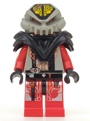 Lego, Minifigure, Space, UFO, UFO Zotaxian Alien - Red Pilot with Armor and Printed Helmet (Chamon), SP046