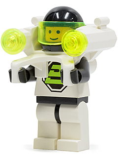 Lego, Minifigure, Space, Blacktron 2 with Jet Pack and Trans-Neon Green Lights, SP051