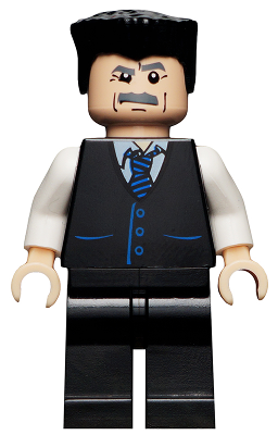 Lego, Minifigure, Spider-man 2, J. Jonah Jameson - Vest with Striped Tie, Flat Top Hair, SPD017