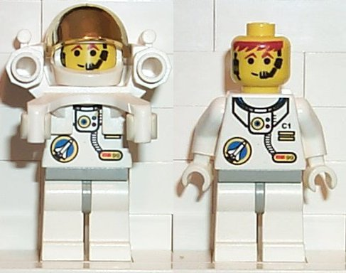 Lego, Minifigure, Space Port, Space Port - Astronaut C1, White Legs with Light Gray Hips, Rocket Pack, SPP006
