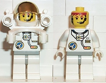 Lego, Minifigure, Space Port, Space Port - Astronaut C1, White Legs with Light Gray Hips, Rocket Pack, SPP006