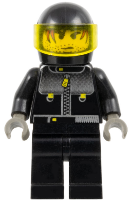 Lego, Minifigure, Studios, Male Actor 3, Driver, Black Helmet, Trans-Yellow Visor, STU016