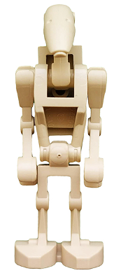 Lego, Minifigure. Star Wars, Battle Droid Tan No Straight Arms with back plate , SW0001a