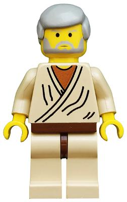 Lego, Minifigure, Star Wars, Obi-Wan Kenobi with Light Gray Hair (Old), sw0023