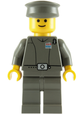 Lego, Minifigures, Star Wars, Star Wars Episode 4/5/6, Imperial Officer (Captain / Commandant / Commander) - Police Cap, Yellow Head with Standard Grin, SW0046