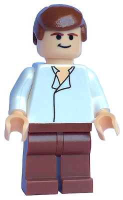 Lego, Minifigure, Star Wars, Han Solo - White Shirt without Wrinkles, Reddish Brown Legs, sw0008