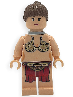 Lego, Minifigure, Star Wars, Princess Leia, Light Nougat, Jabba Slave Outfit, Neck Bracket, SW0085