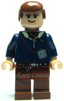 Lego, Minifigure, Star Wars, Han Solo - Light Nougat, Reddish Brown Legs with Holster, sw0088