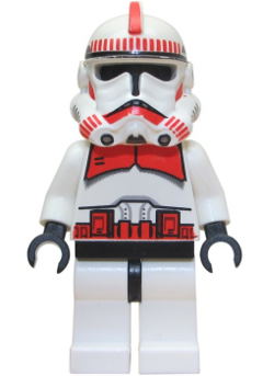 Lego, Minifigure, Star Wars, Star Wars Episode 3, Clone Shock Trooper, Coruscant Guard, Phase 2, Black Head, sw0091