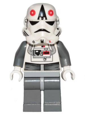 Lego, Minifigure, Star Wars, Star Wars Episode 4/5/6, AT-AT Driver - Red Imperial Logo, Bluish Grays, Black Head, Stormtrooper Helmet, SW0177
