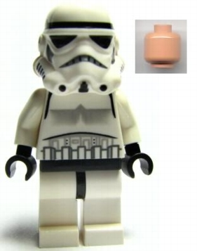 Lego, Minifigure, Star Wars, Imperial Stormtrooper - Light Nougat Head, Dotted Mouth Helmet, SW0188a
