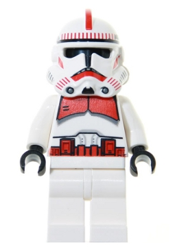 Lego, Minifigure, Star Wars, Clone Shock Trooper, Coruscant Guard (Phase 2) - White Hips, Black Head, SW0189