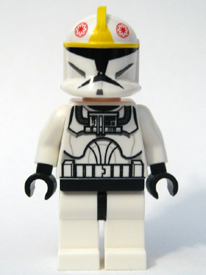 Lego, Minifigure, Star Wars, Clone Trooper Pilot, Phase 1, Yellow Markings, Large Eyes, SW0191