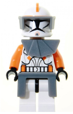 Lego, Minifigure, Star Wars, Clone Trooper Commander Cody, 212th Attack Battalion (Phase 1) - Dark Bluish Gray Visor, Pauldron, and Kama, Large Eyes, SW0196