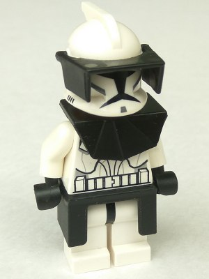 Lego, Minifigure, Star Wars, Clone Trooper (Phase 1) - Black Visor, Pauldron, and Kama, Large Eyes, SW0223