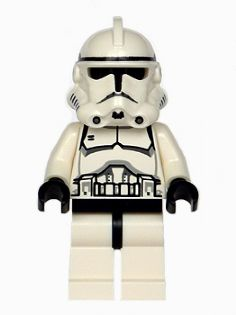 Lego, Minifigure, Star Wars, Star Wars Episode 3, Clone Trooper (Phase 2) - Black Head, Dotted Mouth, SW0272