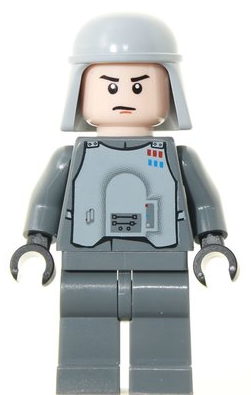 Lego, Minifigure. Star Wars, General Maximillian Veers, Light Bluish Gray Helmet and Armor sw0289 (MISPRINT)