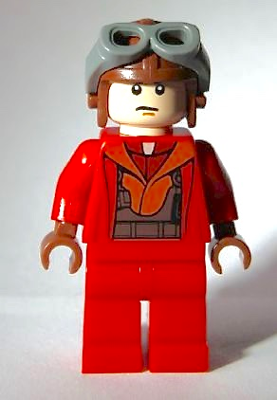 Lego, Minifigure, Star Wars, Naboo Fighter Pilot, Red Jumpsuit, SW0340