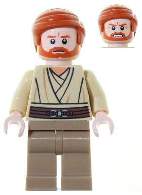 Lego, Minifigure, Star Wars, Obi-Wan Kenobi, Dark Tan Legs, sw0362