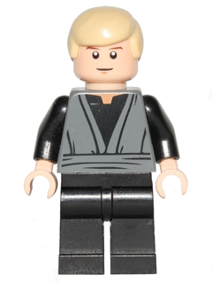 Lego, Minifigure, Star Wars, Luke Skywalker, Dark Bluish Gray Jedi Robe, SW0395