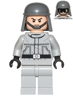 Lego, Star Wars, Minifigure, Imperial AT-ST Pilot, Driver, Plain Helmet, Dual Sided Head, SW0401