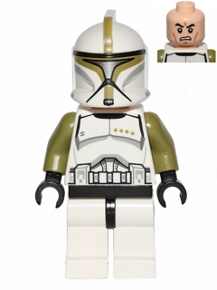 Lego, Minifigure, Star Wars,  Star Wars Episode 2, Clone Trooper Sergeant, Phase 1, Scowl, SW0438