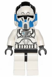 Lego, Minifigure, Star Wars, The Clone Wars, Clone Trooper Pilot, 501st Legion (Phase 2) - Large Eyes, SW0439