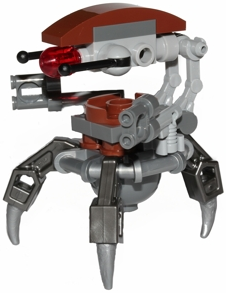 Lego, Minifigure, Star Wars, Droideka (Destroyer Droid) - Flat Silver Arms Mechanical, SW0441a