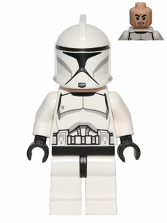 Lego, Minifigure, Star Wars, Star Wars Episode 2, Clone Trooper, Phase 1, Scowl, SW0442