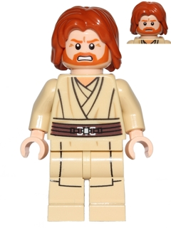 Lego, Minifigure, Star Wars, Obi-Wan Kenobi (Mid-Length Tousled with Center Part Hair), sw0489