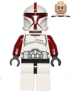 Lego, Minifigure, Star Wars, Clone Trooper Captain (Phase 1) - Scowl, SW0492