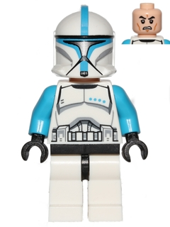 Lego, Minifigure, Star Wars, Clone Trooper Lieutenant (Phase 1) - Scowl, SW0502