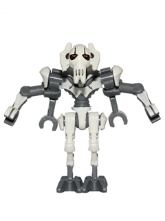 Lego, Minifigure, Star Wars, General Grievous, Bent Legs, White Armor, SW0515