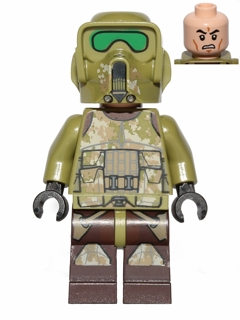 Lego, Minifigure, Star Wars, Episode 2, Clone Scout Trooper, 41st Elite Corps (Phase 2) - Kashyyyk Camouflage, Scowl, SW0518