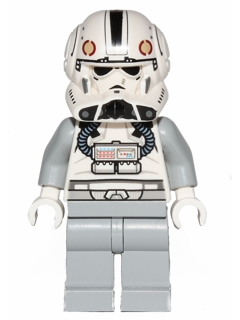 Lego, Minifigure, Star Wars, Clone Trooper V-wing Pilot (Phase 2) - Light Bluish Gray Arms and Legs, White Head, SW0525