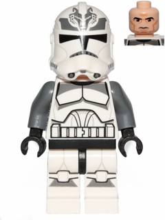 Lego, Minifigure, Star Wars, Clone Trooper, 104th Battalion 'Wolfpack' (Phase 2) - Dark Bluish Gray Markings, Large Eyes