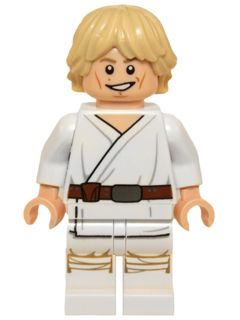 Lego, Minifigure, Star Wars, Luke Skywalker (Tatooine, White Legs, Detailed Face Print), sw0551