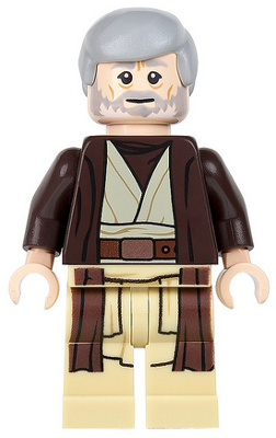 Lego, Minifigure, Star Wars, Star Wars Episode 4/5/6, Obi-Wan Kenobi (Dark Brown Hooded Coat), SW0552